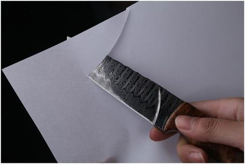 Use paper to test kitchen knives’s sharpness