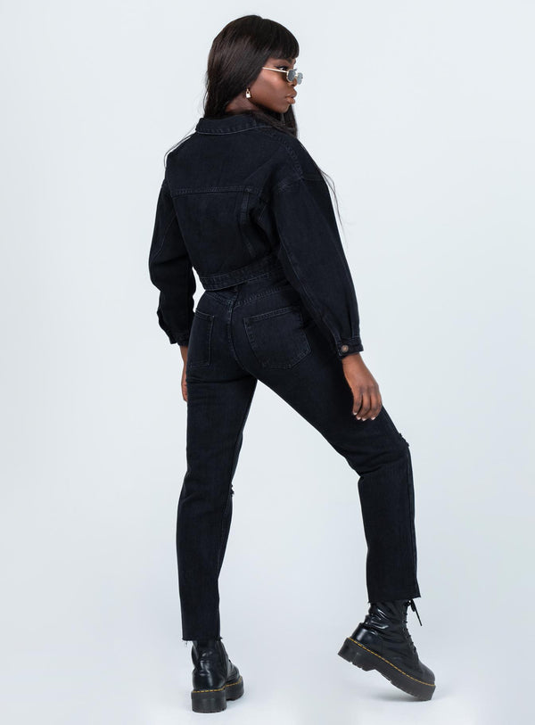 attica knee rip denim jeans black