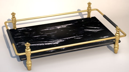 modern design luxury marble tray with SS handle