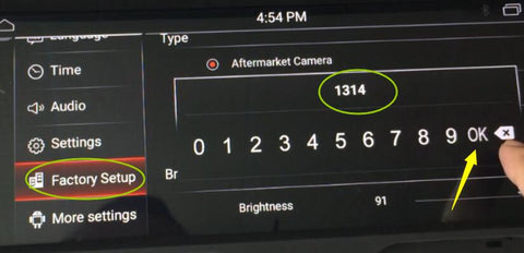 enter the password and get into factory interface