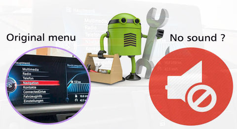 no sound & no original menu in android screen