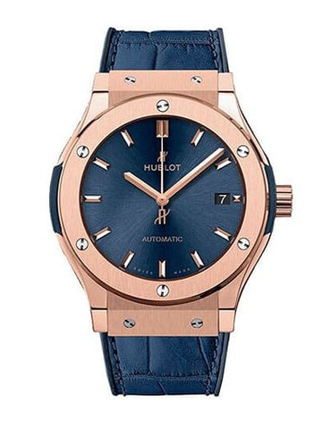 Hublot Classic Fusion Blue Sunray Dial 18kt King Gold Automatic Watch