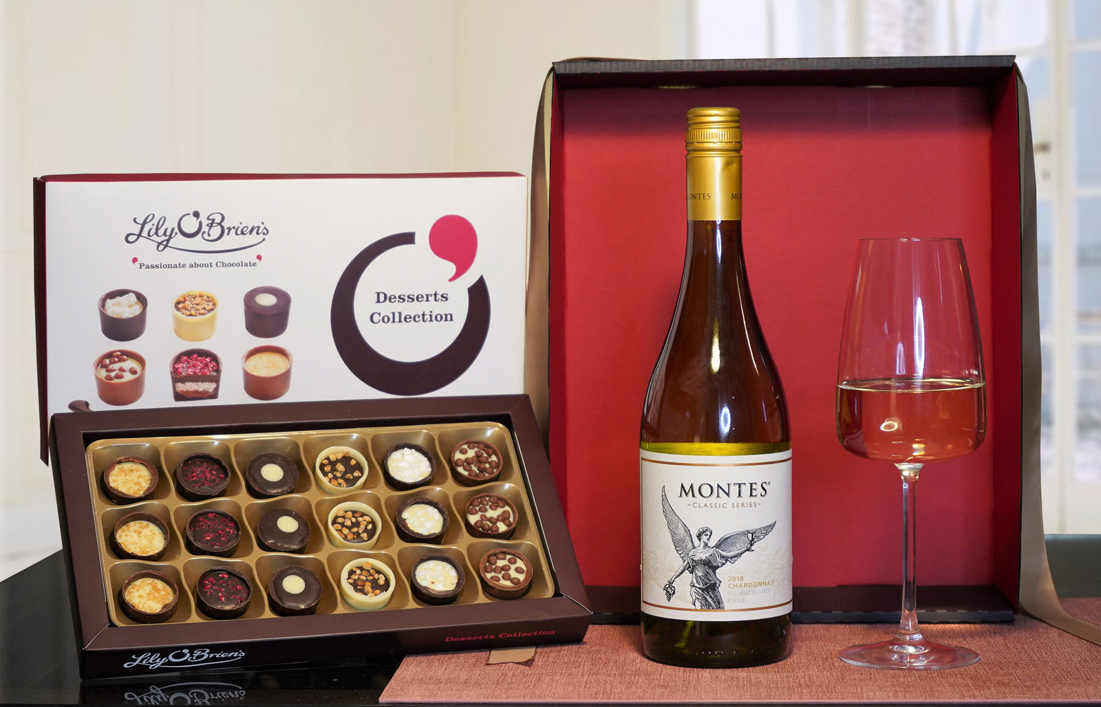 montes chardonnay & luxury chocolates gift set