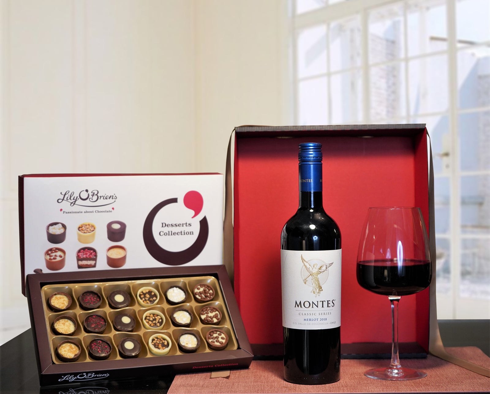 montes classic series merlot & chocolates gift set
