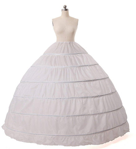 Full-A-line-6-Hoop-Floor-Length-Bridal-Dress-Gown-Slip-Petticoat