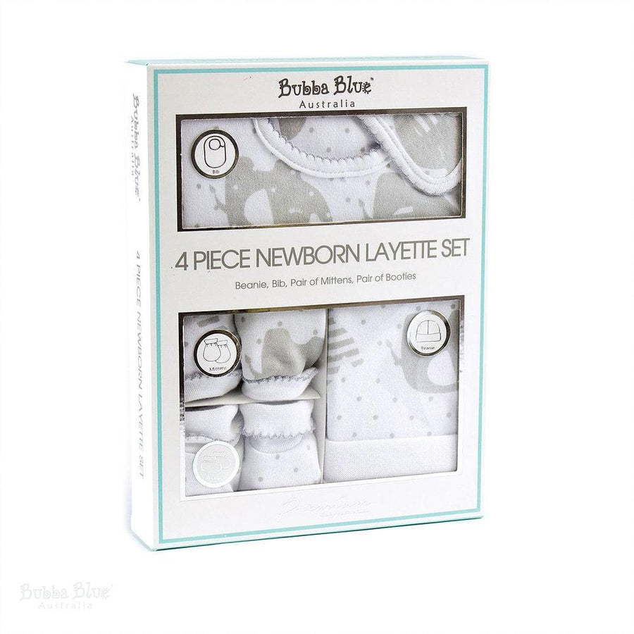 bubba blue australia petit elephant 4 piece newborn layette set