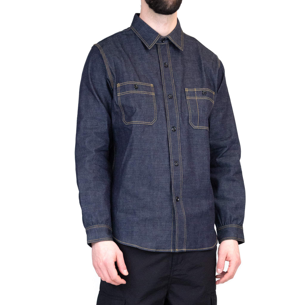 ms18101 8hu denim serviceman shirt indigo