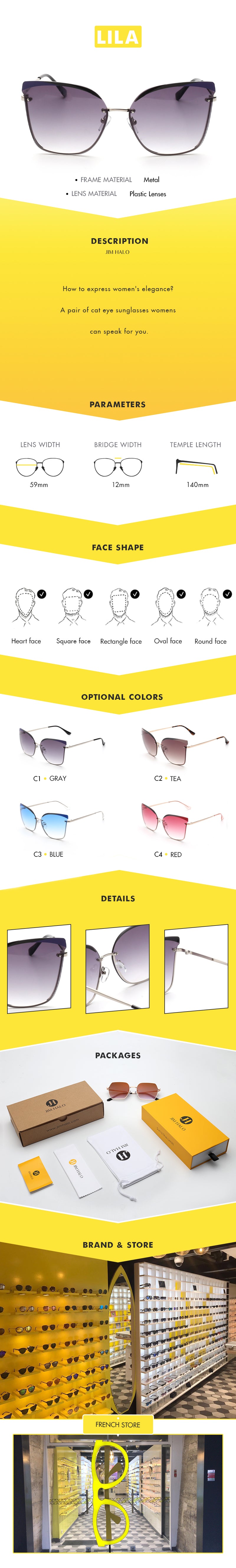 How to express women's elegance? A pair of cat eye sunglasses womens can speak for you.