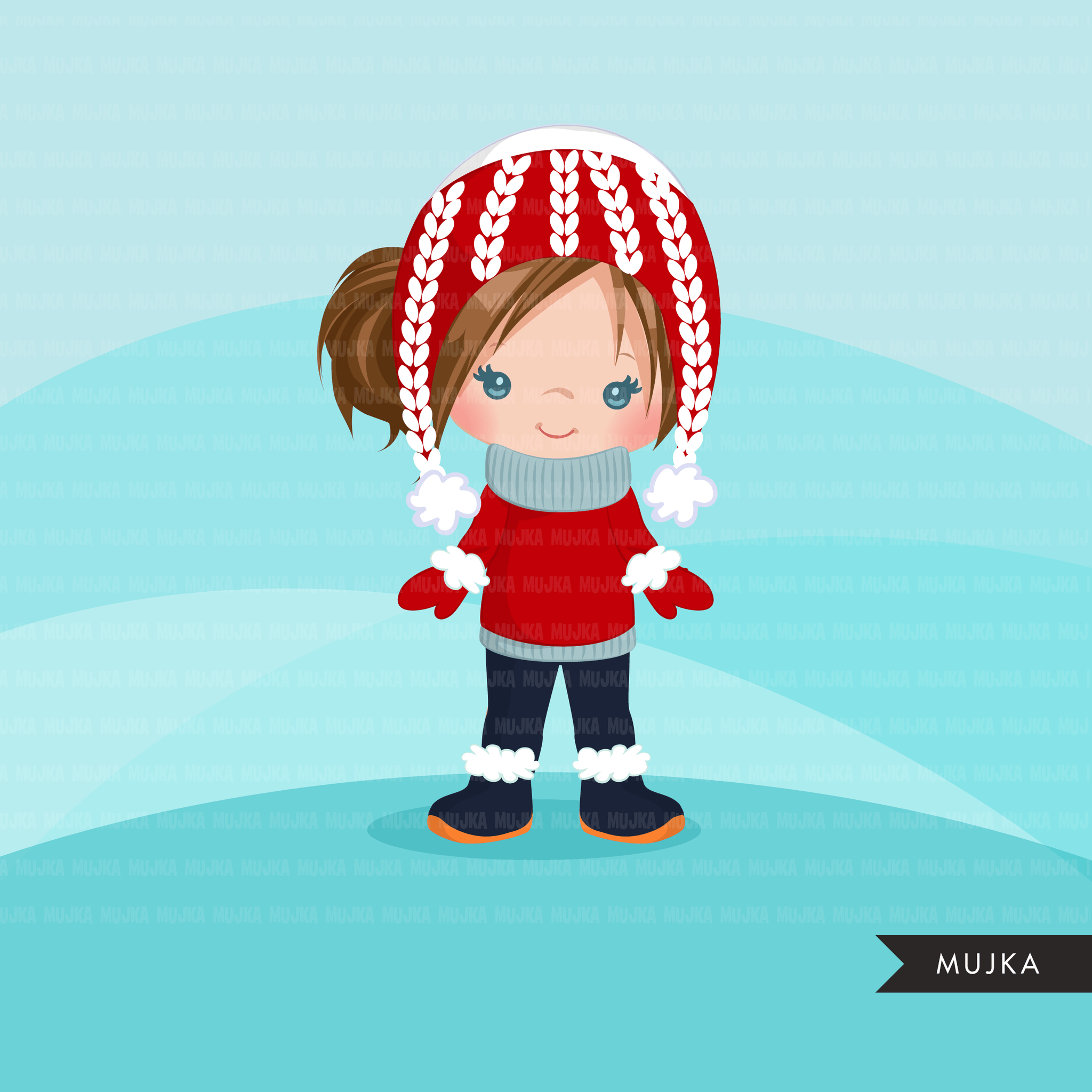 clipart bundle, dress up graphics, fashion outfits for kids girl