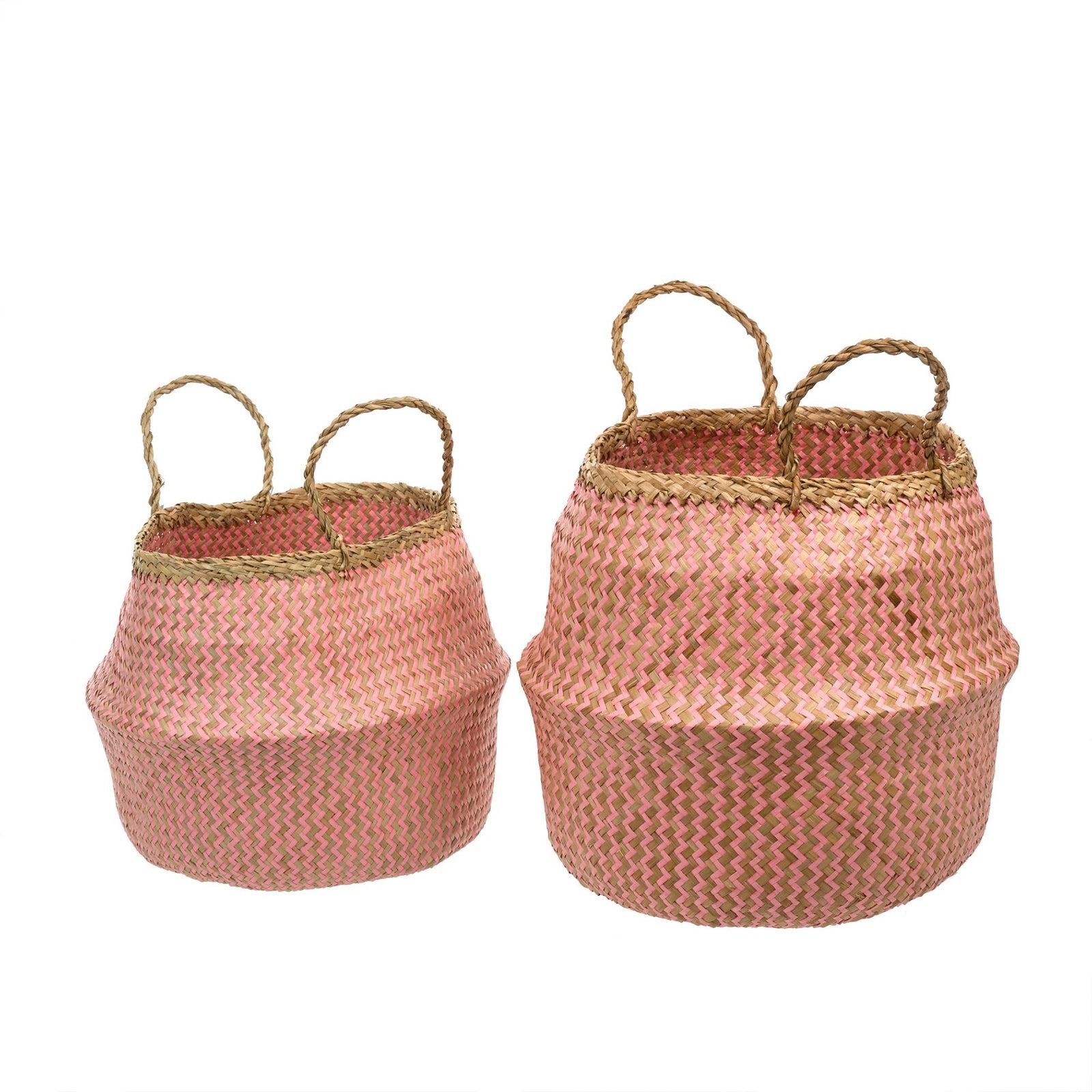 weave baskets, pink weave belly baskets, it-indaba trading, putti fine