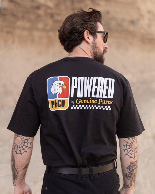 Powered T恤-水洗黑色