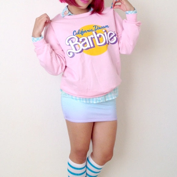 barbie pink sweatshirt