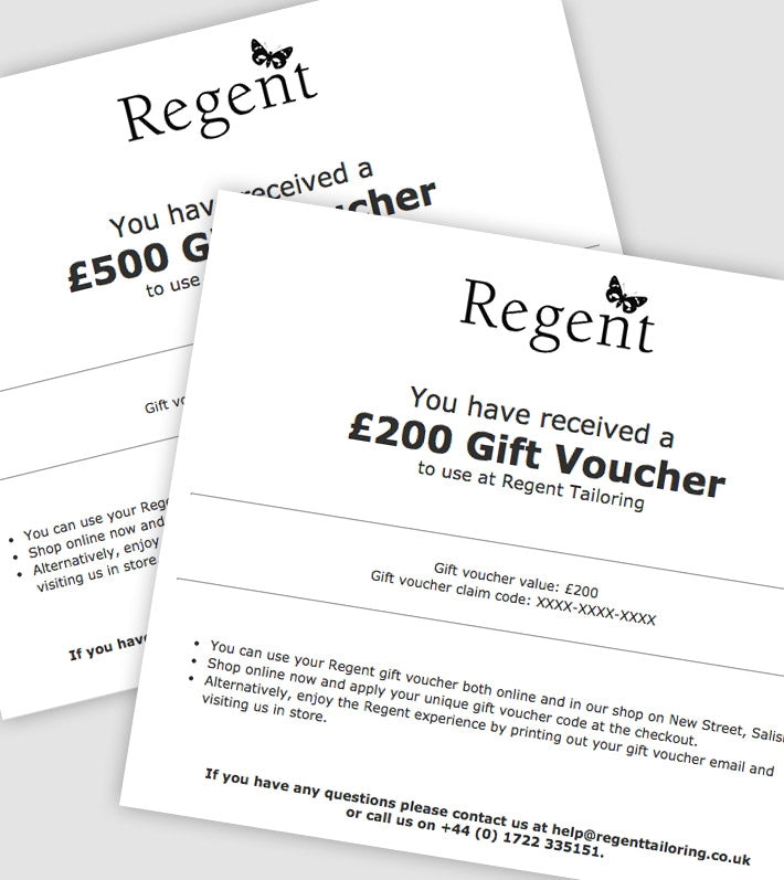 regent tailoring gift voucher