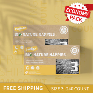 Disposable Baby Nappies Premium ECO Nappies size 3 (6-11kg) 120 Count