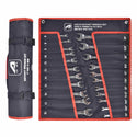 AAIN AA043 22-Piece Ratcheting Wrench Set with Mirror Finish. SAE & Metric 12-Point 72-Tooth Gearing Combination Wrench Set Includes Bonus Wrench Roll Up Pouch