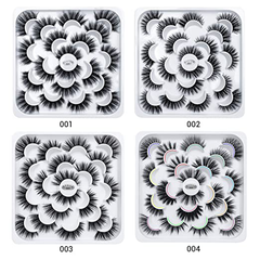 DYSILK 10 Pairs 003 5D Soft Long Reusable Handmade Natural Fake Eyelashes