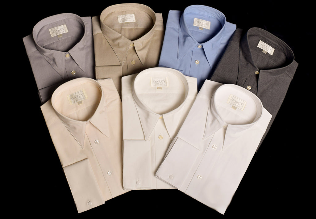 Plain Coloured Spearpoint Collar Shirt | Early C20th (SH190P) - Double Cuff