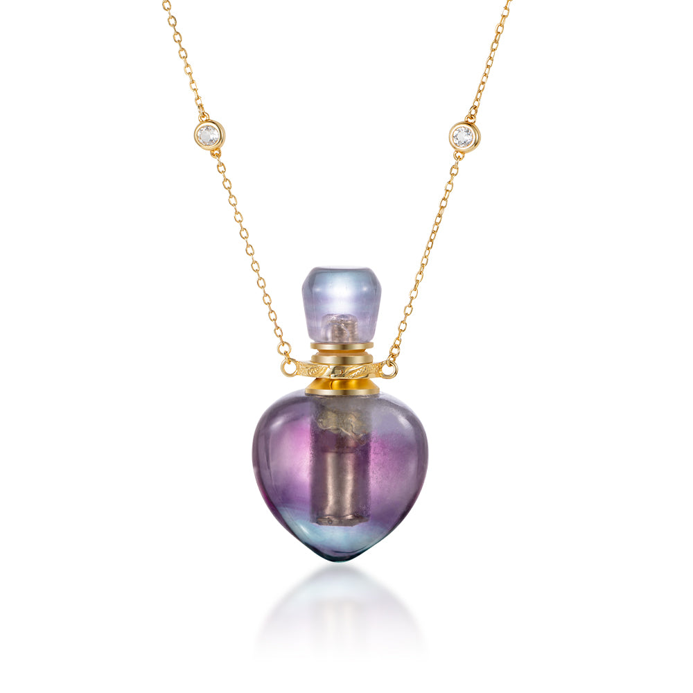 vivid | purple fluorite gold plated necklace