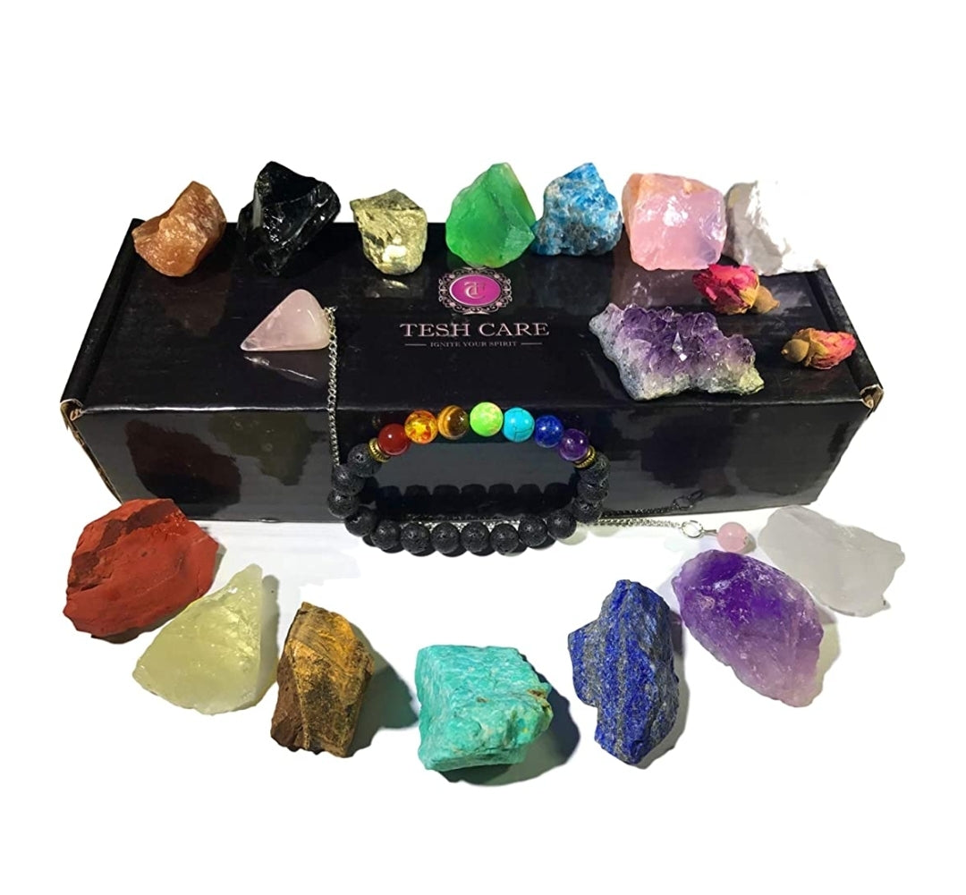 load image into gallery viewer, crystal chakra healing kit