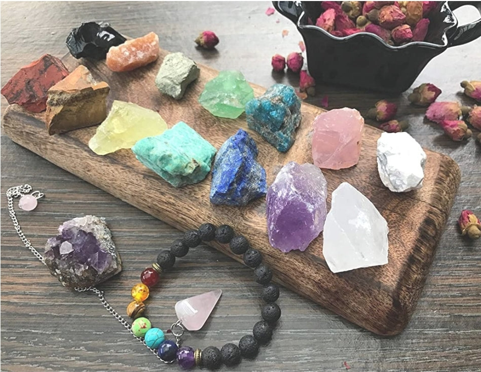 load image into gallery viewer, crystal chakra healing kit