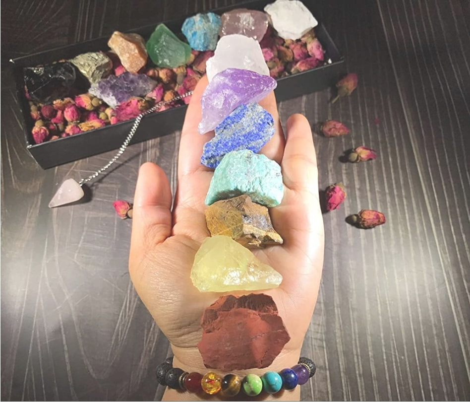 load image into gallery viewer, crystal chakra healing kit