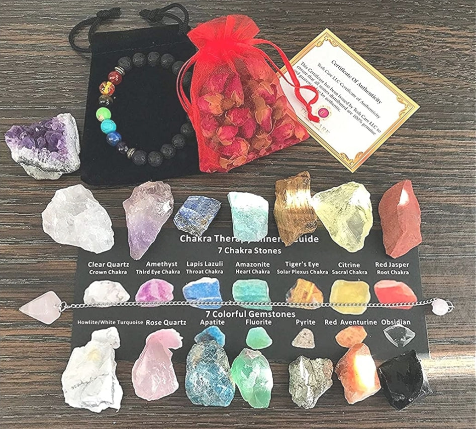 load image into gallery viewer, crystal chakra healing kit