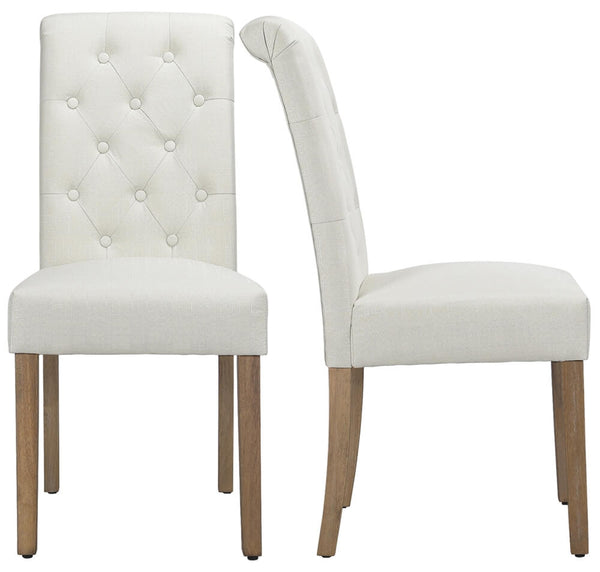Yaheetech 2pcs Fabric Dining Chair