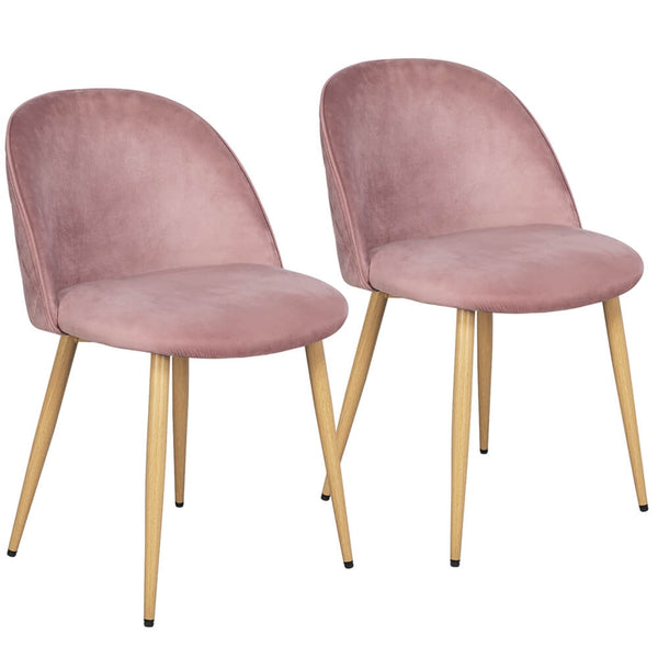 Yaheetech 2pcs Velvet Dining Chair