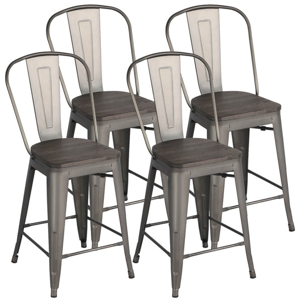 Yaheetech 24Inch Seat Height Slat Back Dining Stools