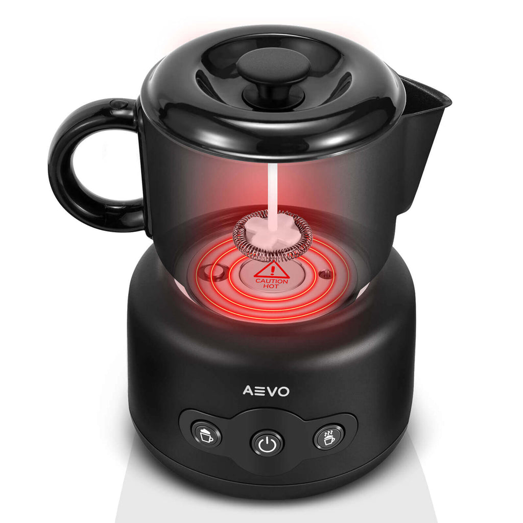 4 Modes Electric Milk Warmer & Foam Maker Detachable Dishwasher-Safe Pitcher Cappuccinos and Hot Chocolate for Lattes AEVO Automatic Milk Frother Machine Independent Heating & Frothing