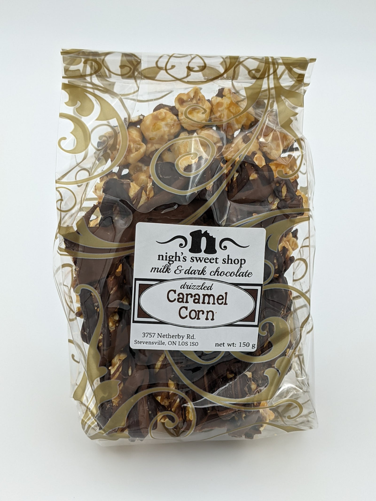 sm. chocolate drizzled caramel corn                    $4.