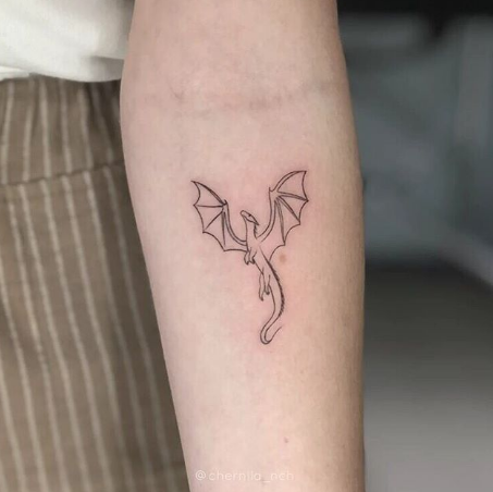 tiny dragon tattoo for girls