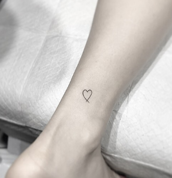 tiny heart tattoo for girls