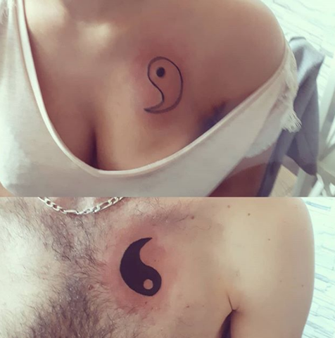 matching friend Chinese bagua tattoo for men and women