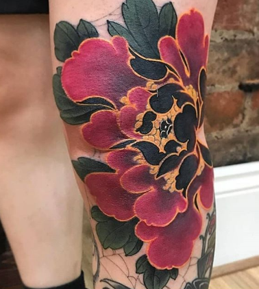 Japanese plant flower tattoo