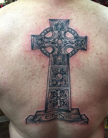 Celtic / Irish Cross Tattoo on back