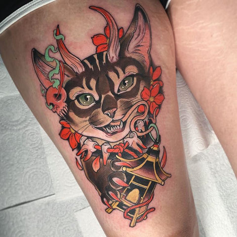 gorgeous cat tattoo