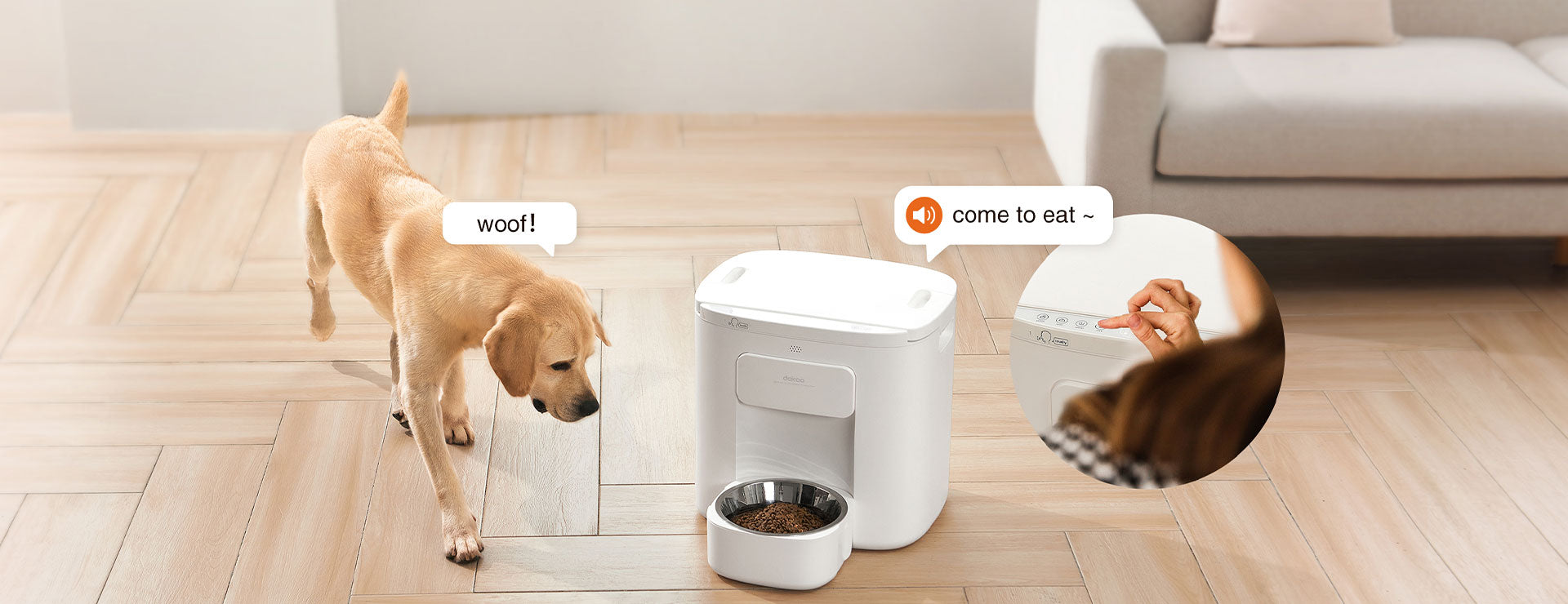 Automatic feeder with voice recording