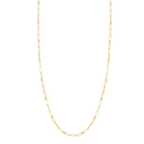 17" Paperclip Chain Necklace in 18K Yellow Gold