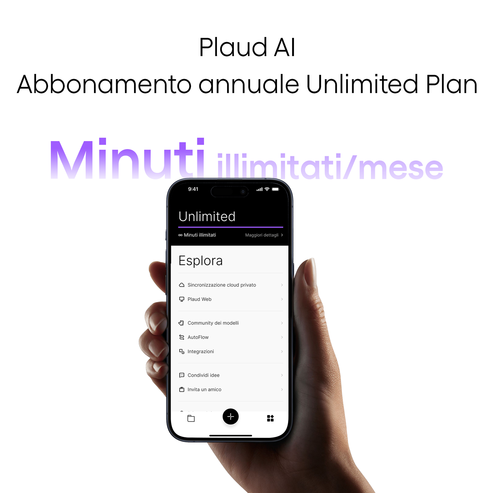 Abbonamento Annuale Illimitato Plaud AI