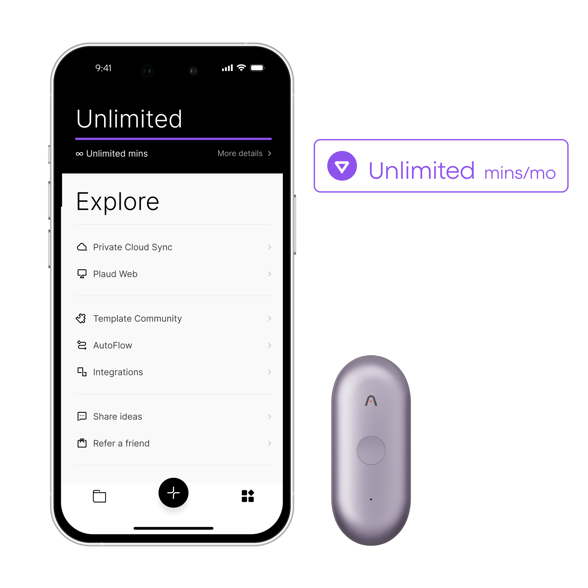 Plaud NotePin S & AI Annual Unlimited Plan