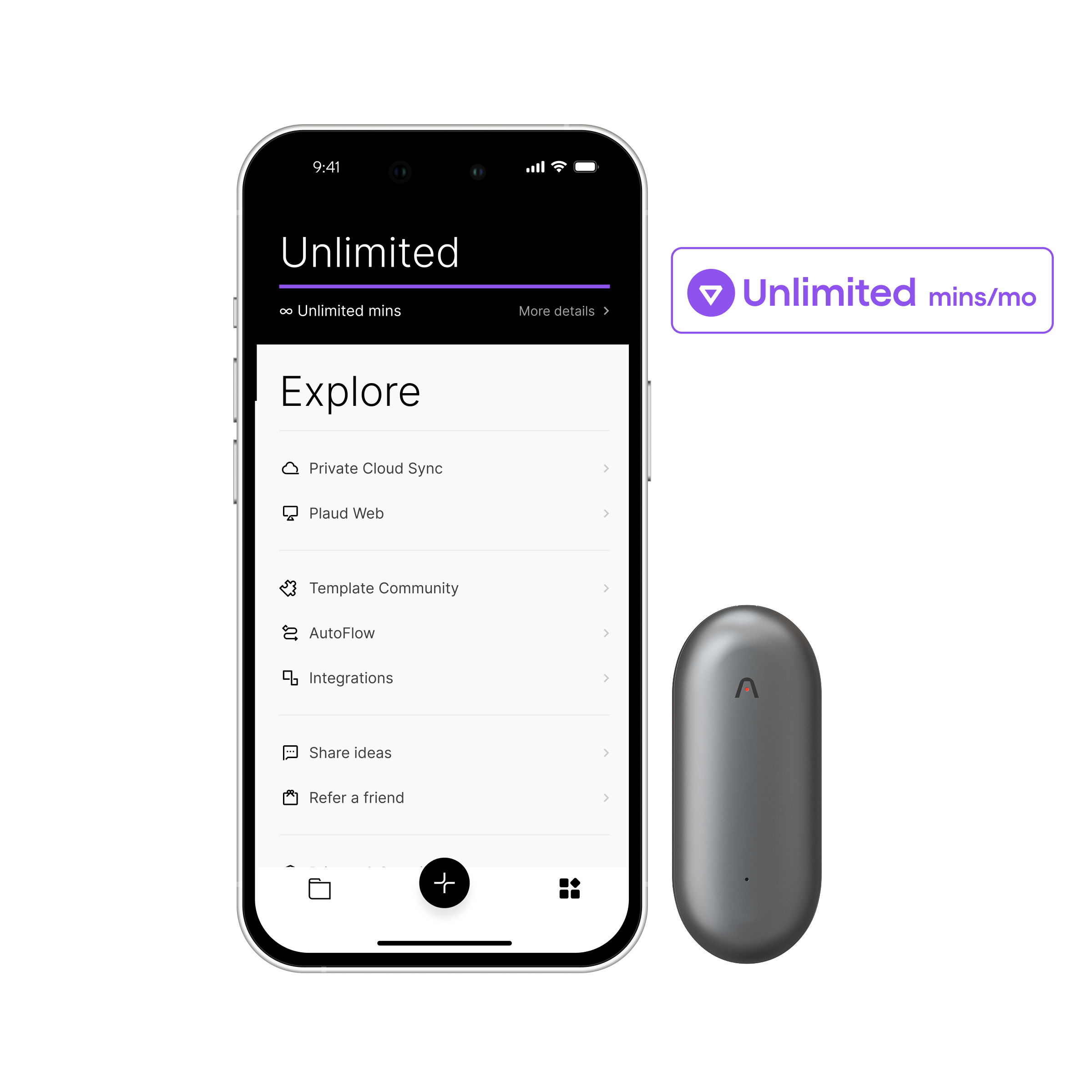 Plaud NotePin & 2 AI Jaarlijks Onbeperkt Plan