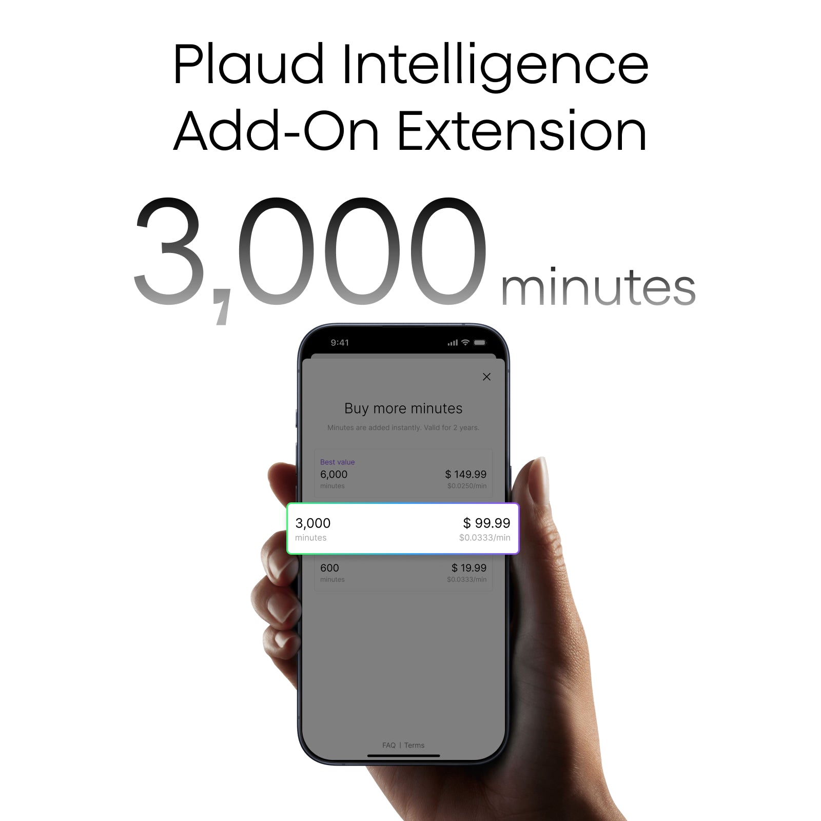 Plaud Intelligence Add-On Extension (3,000 mins)