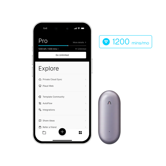 Plaud NotePin & AI Plan annuel Pro