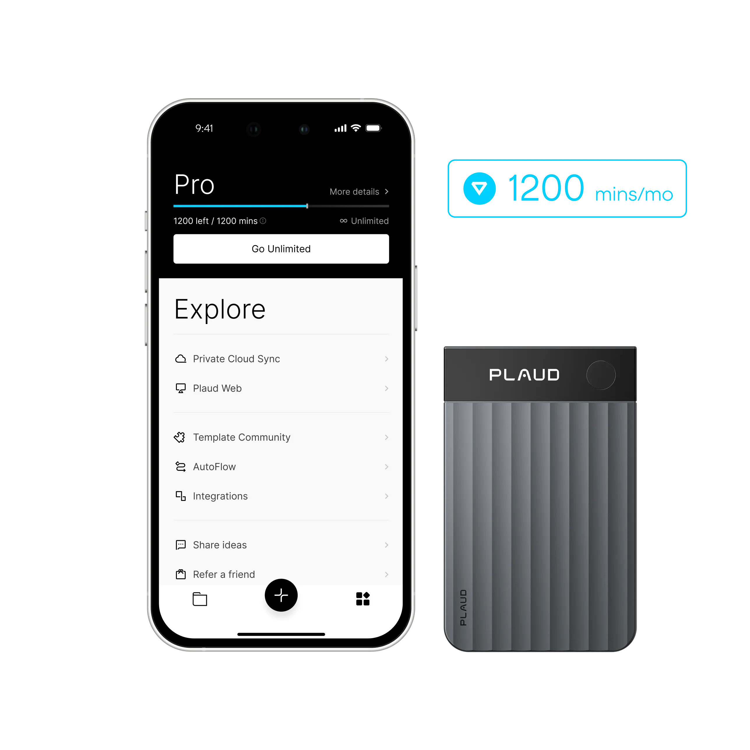 Plaud Note Pro & Plan Pro anual de IA