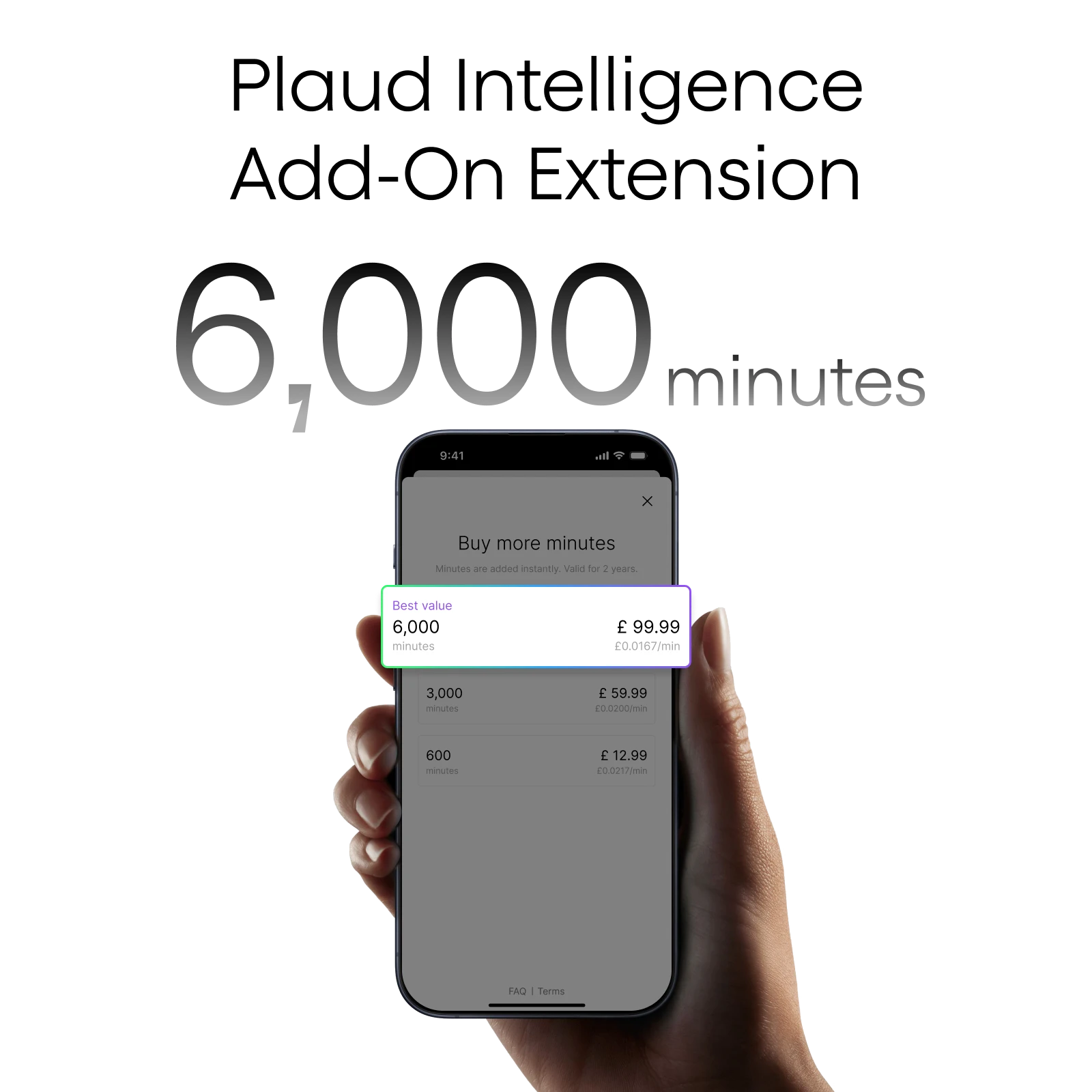 Plaud Intelligence Add-On Extension (6,000 mins)