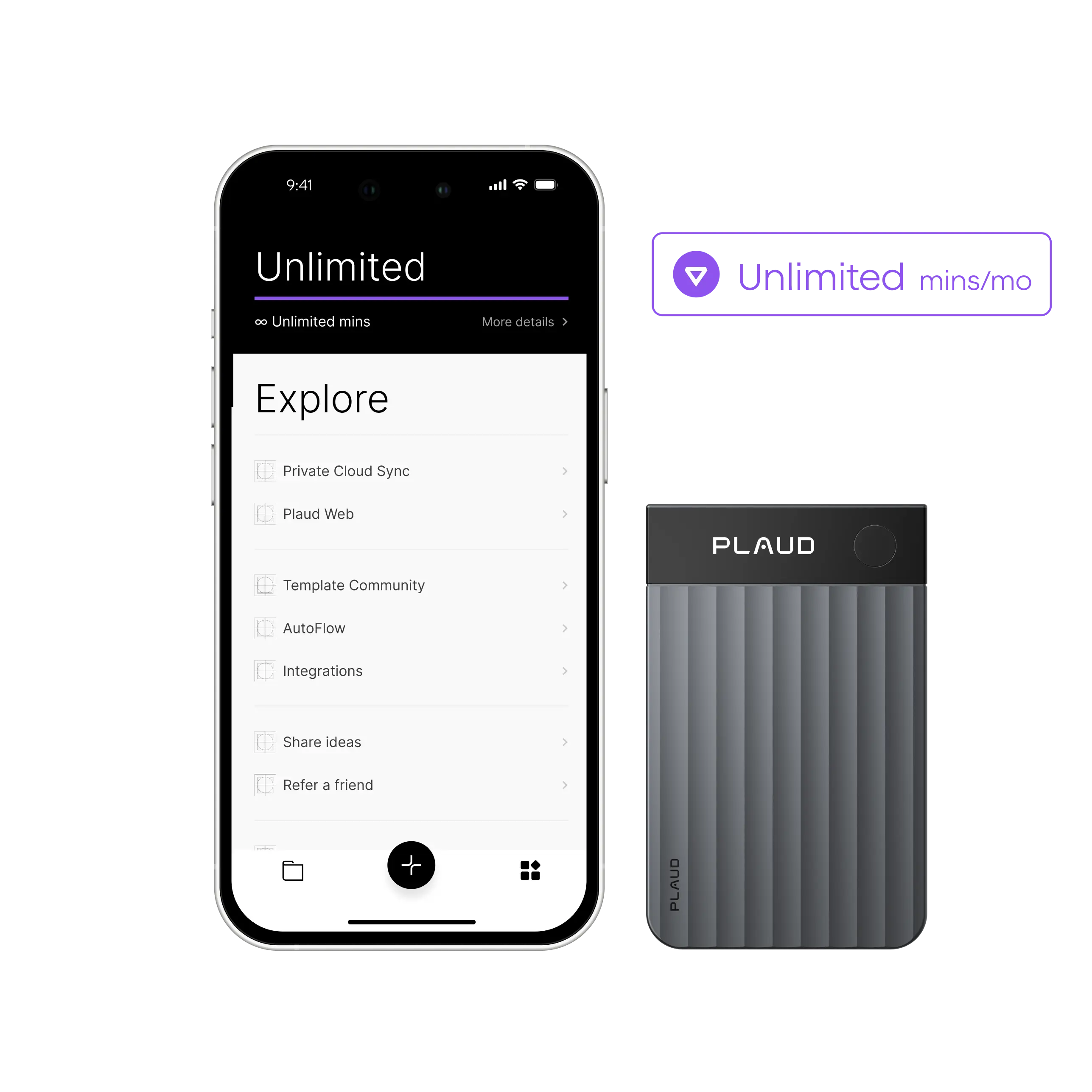 Plaud Note Pro + Plan Unlimited Anual de Plaud AI