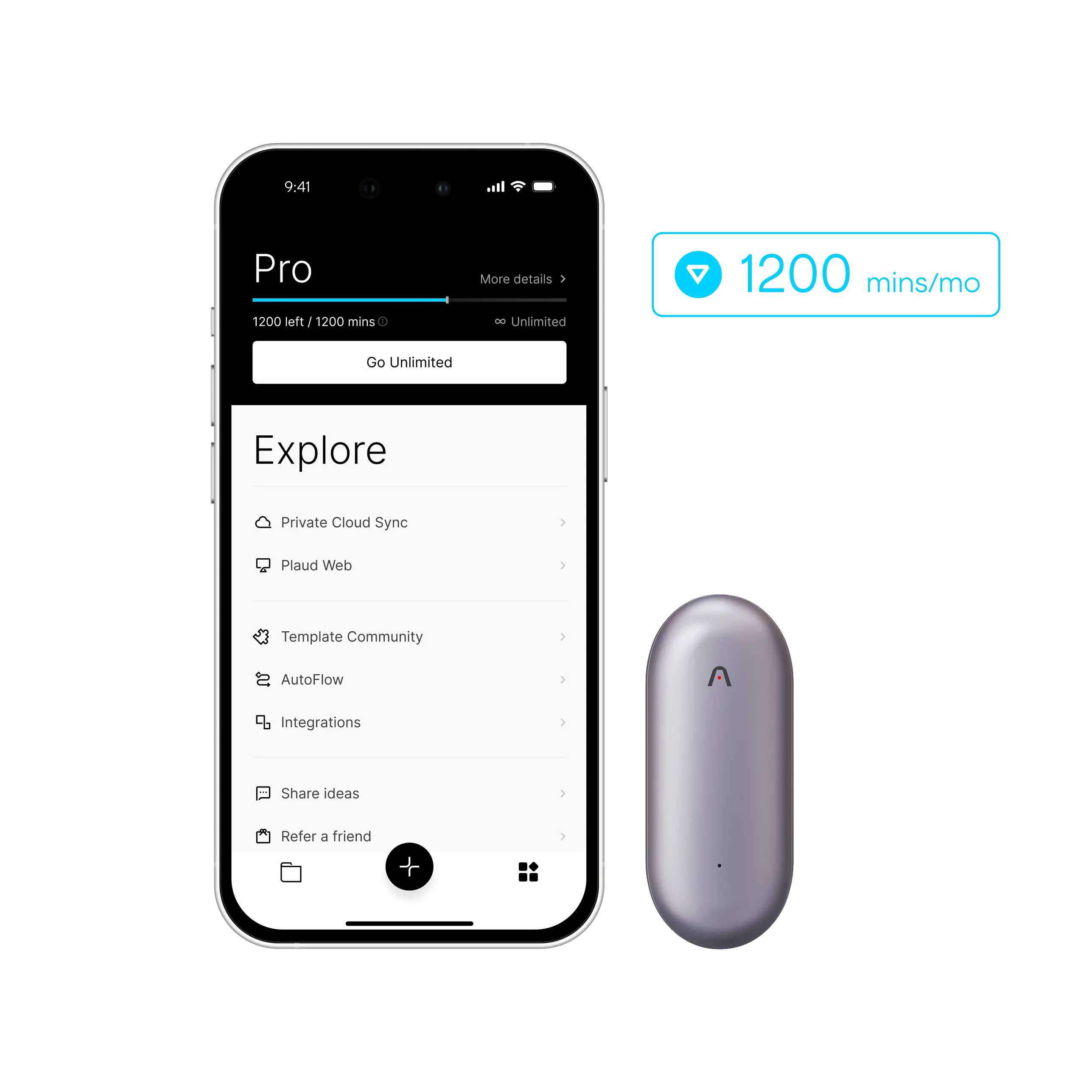 Plaud NotePin + Plan Pro Anual de Plaud AI