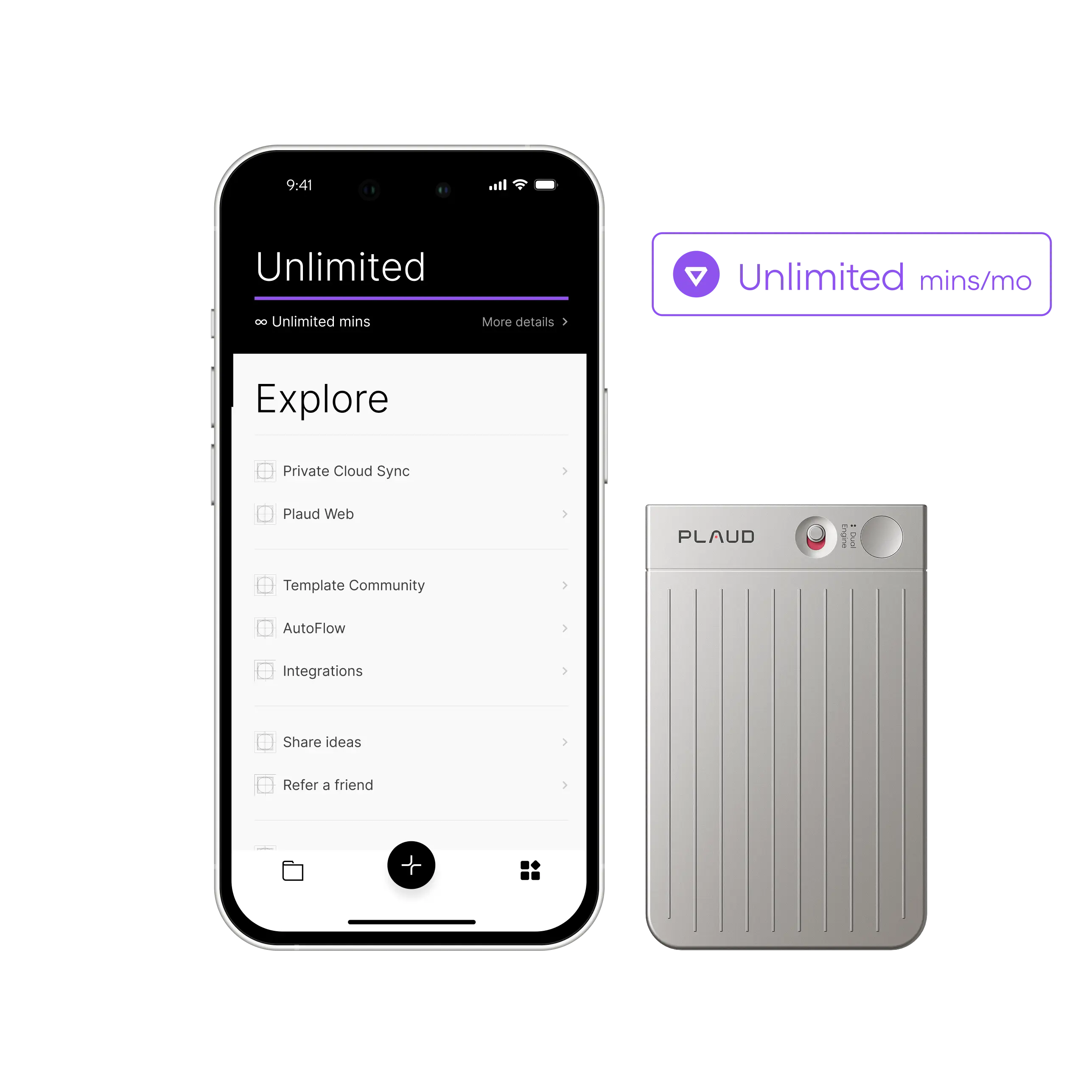 Plaud Note + Plan Unlimited Anual de Plaud AI