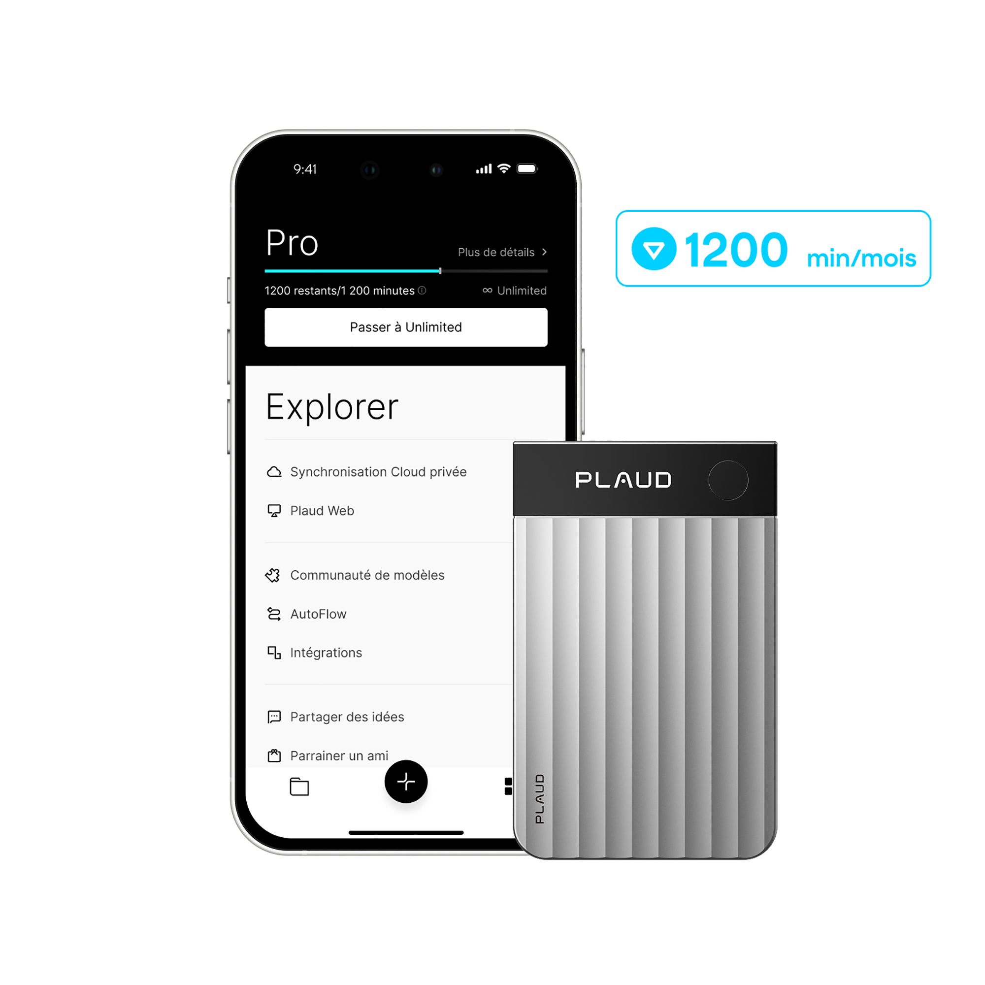 Plaud Note Pro + Plaud Intelligence Pro Plan (1 an)
